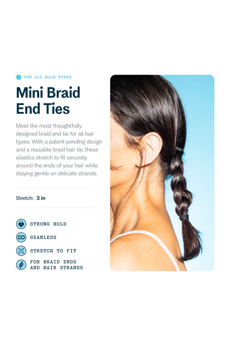 Gimme Beauty Braid Ends Medium Hair Bands, Alternate, color, Black