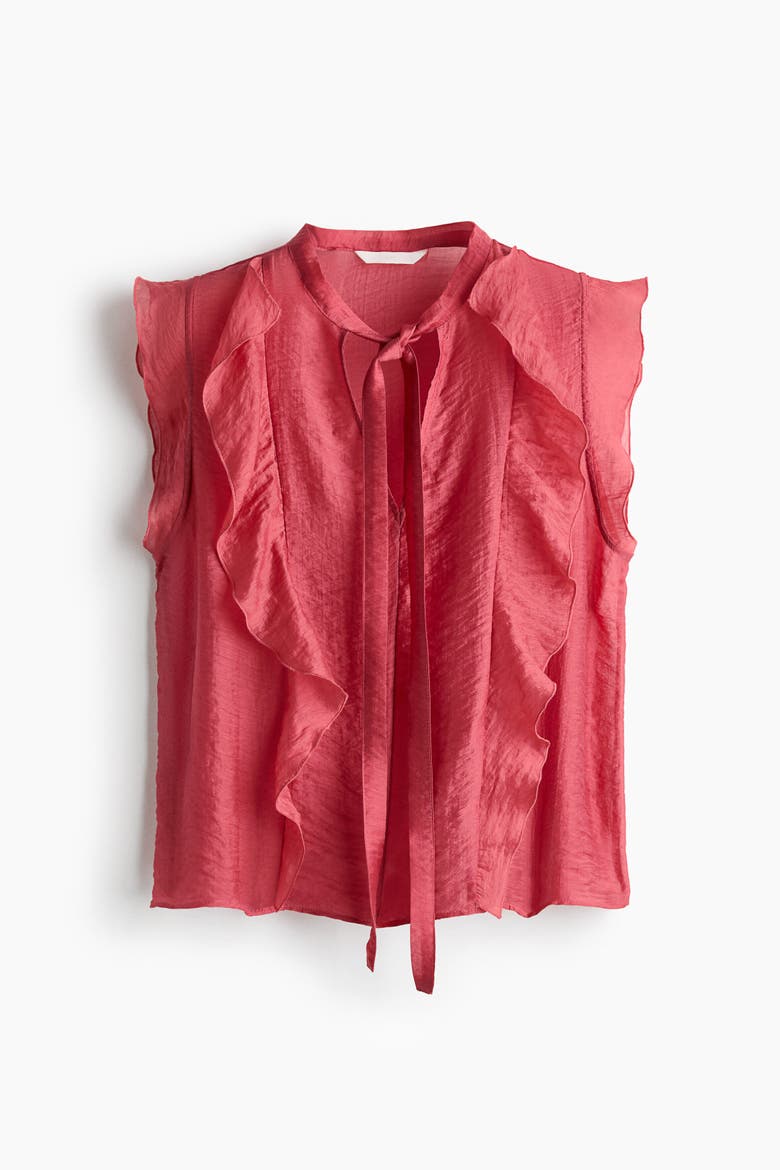 Flounced Scarf-collar Blouse, Alternate, color, Pink