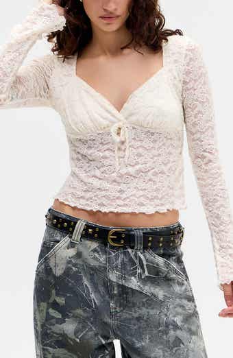 BDG Urban Outfitters Olivia Lace Long Sleeve Top