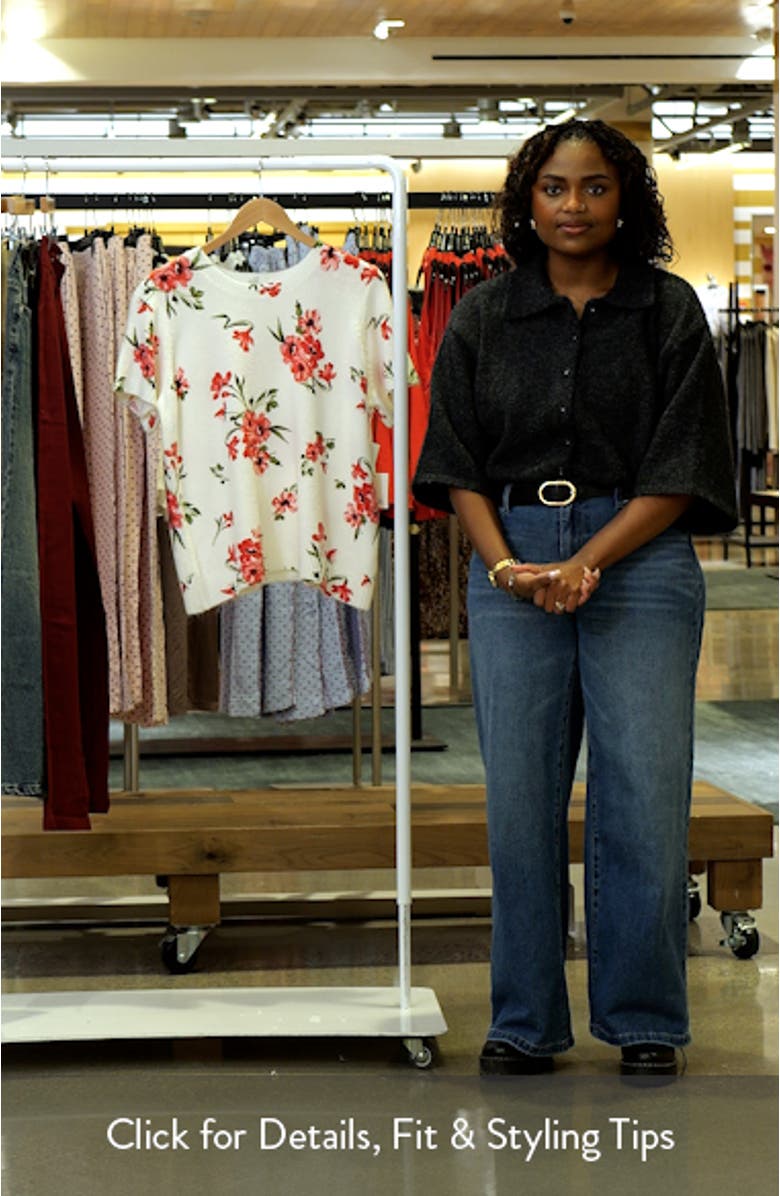 Floral Short Sleeve Sweater, sales video thumbnail