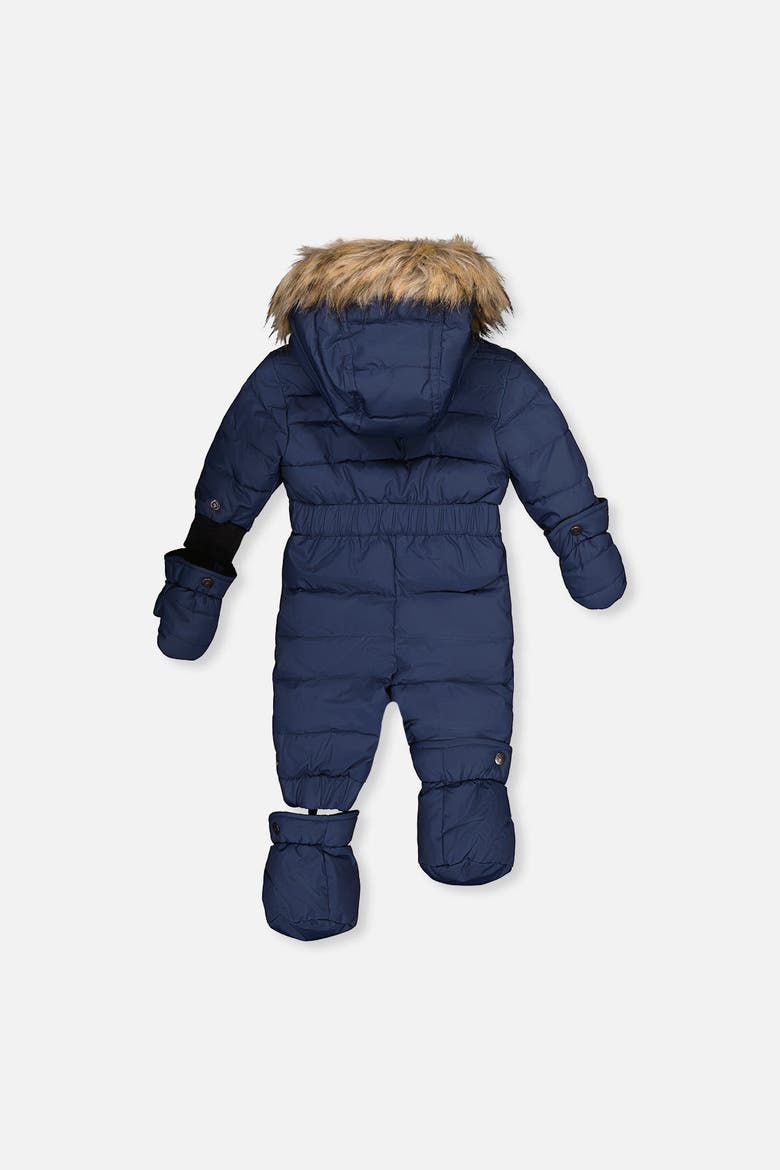 Quilted Fleece-Lined One Piece Snowsuit, Alternate, color, Dark Blue