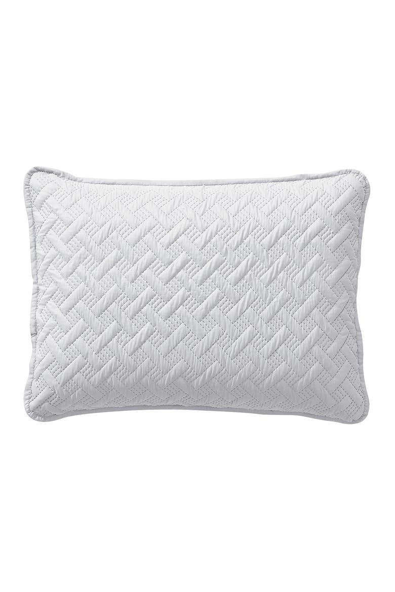 Nina Embossed Basketweave Quilt Set - Full/Queen, Alternate, color, WHITE