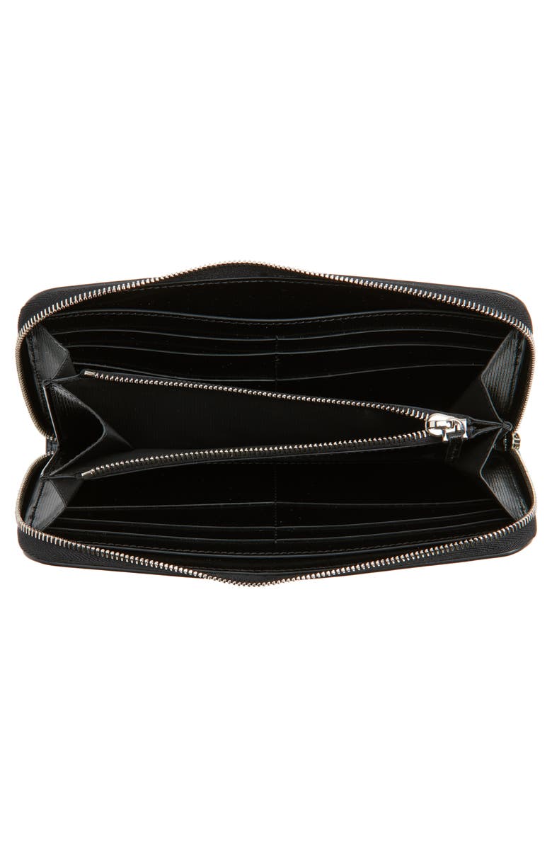 Givenchy 4G Logo Embossed Long Zip Wallet, Alternate, color, 001-Black