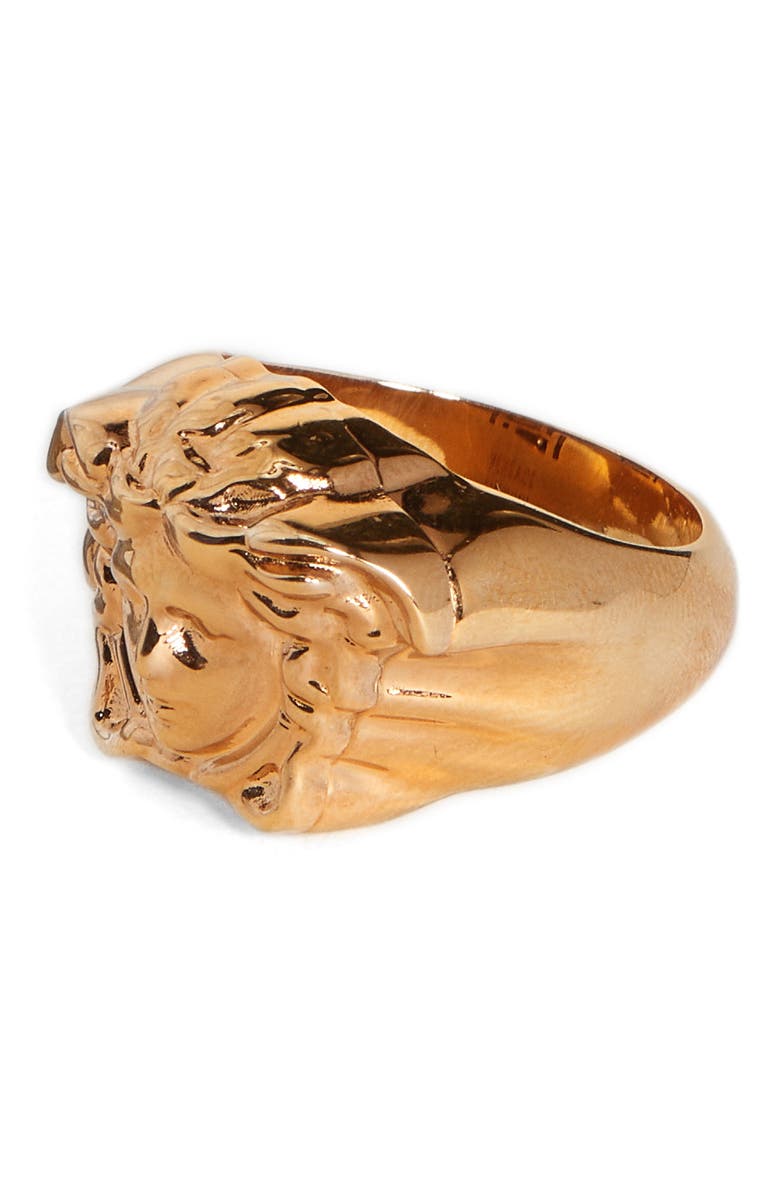 Versace Medusa Head Ring, Alternate, color, Gold
