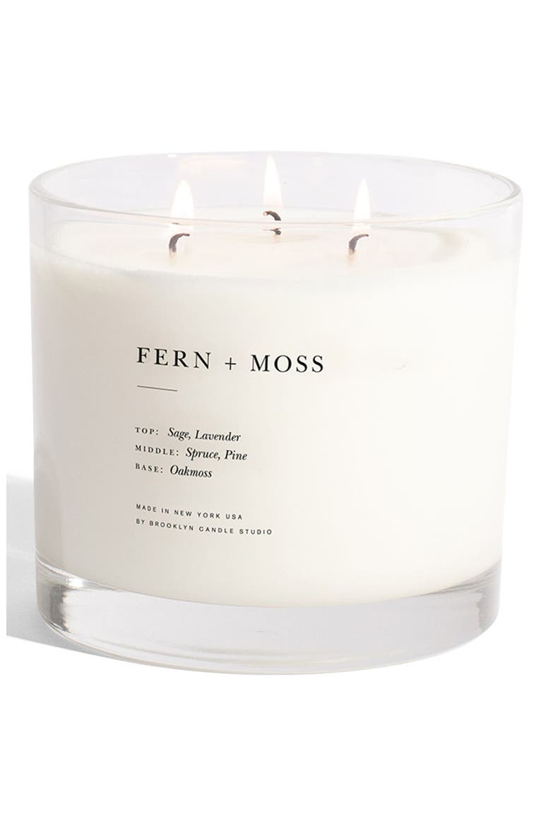 Fern + Moss Xl 3-Wick Candle, Main, color, WHITE