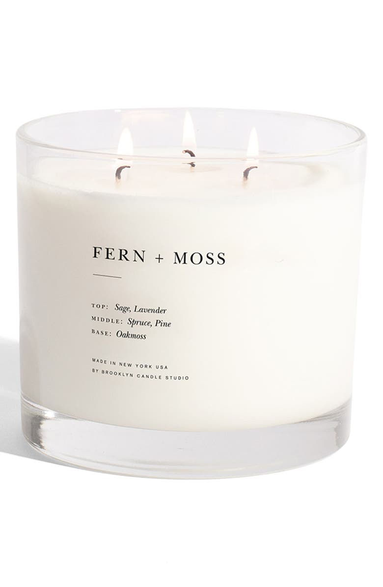 BROOKLYN CANDLE STUDIO Fern + Moss Xl 3-Wick Candle, Main, color, 