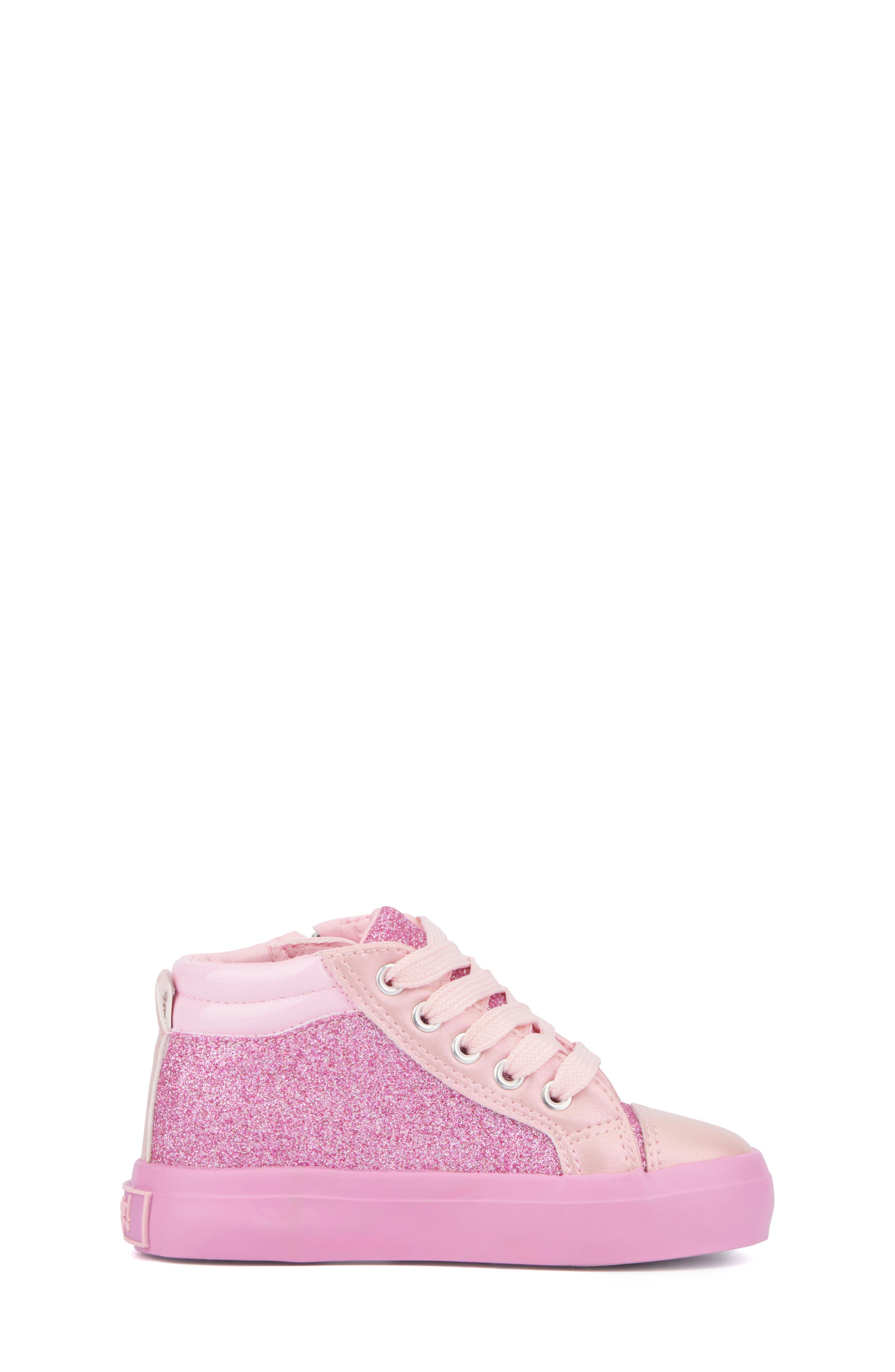 OLIVIA MILLER Kids' Glitter Heart Sneaker, Alternate, color, Pink