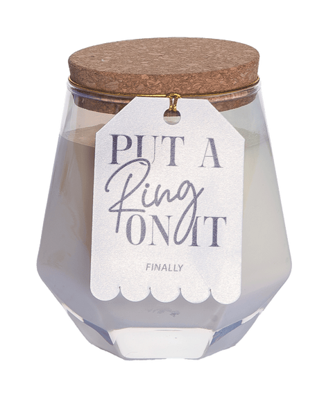 Put A Ring On It White Geometric Candle Wax White 7.7 oz Burn Time 36