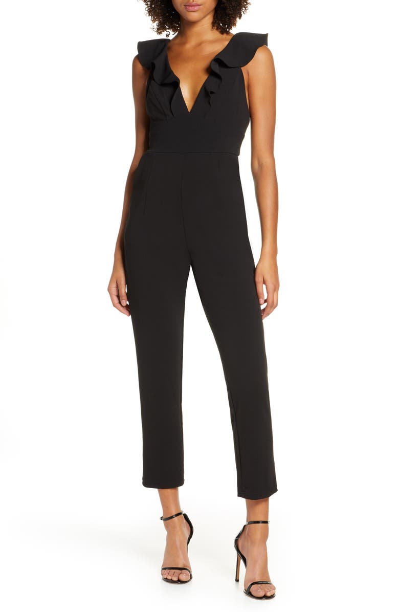 Lulus Leilani Ruffle Trim Jumpsuit, Main, color, 