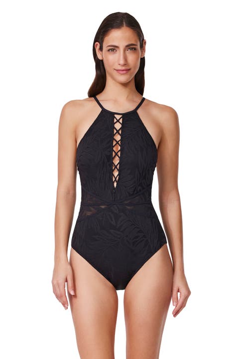 Skyfall Textured High Neck One Piece