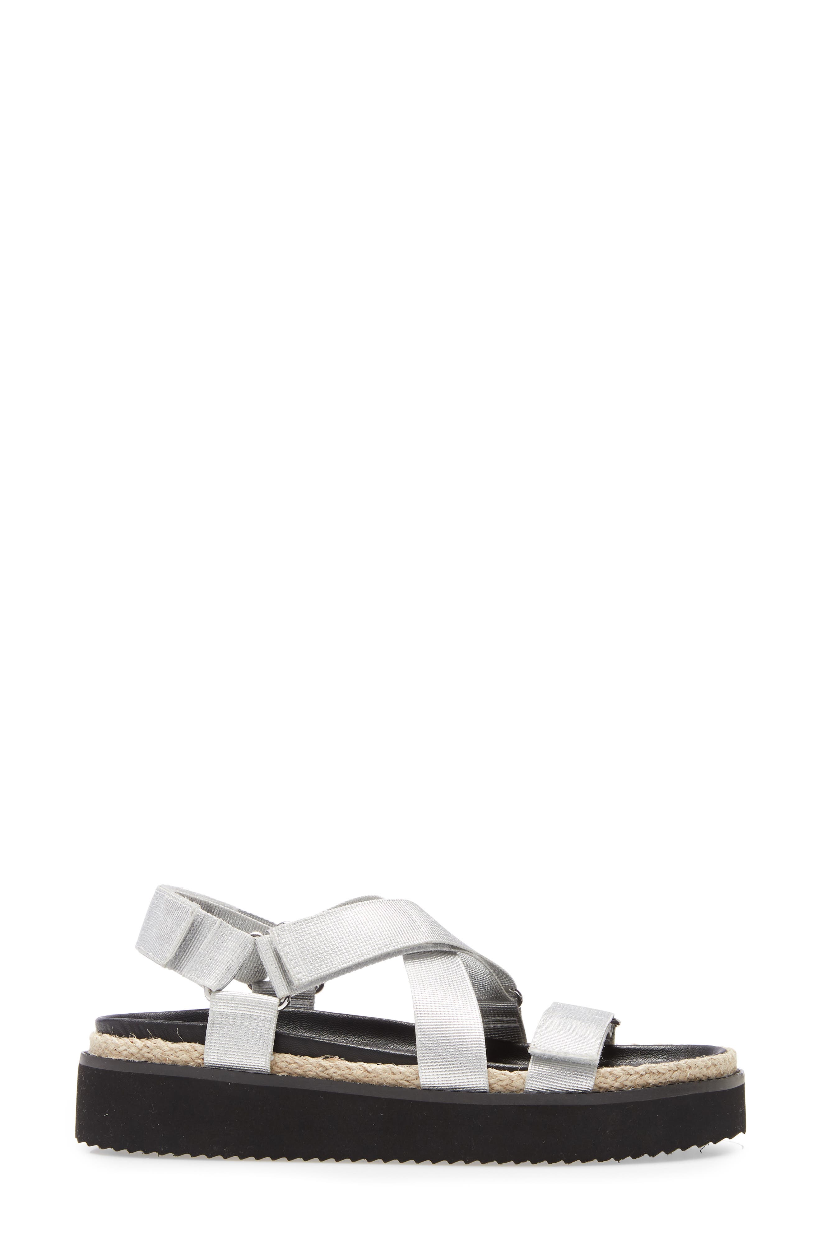 Gage Platform Sandal, Alternate, color, SILVER FABRIC