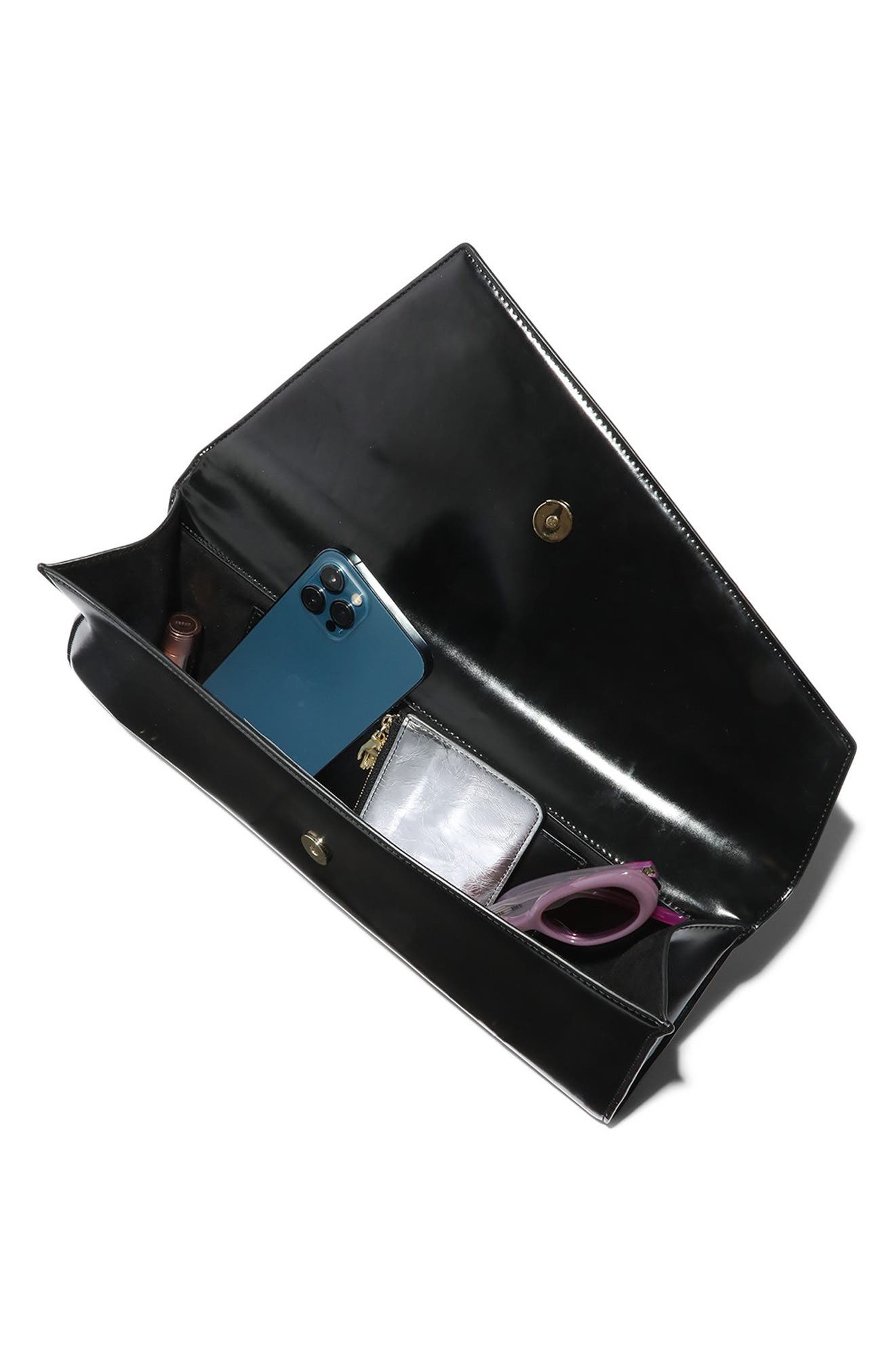 Alexis Bittar Twisted Angular Leather Clutch, Alternate, color, 