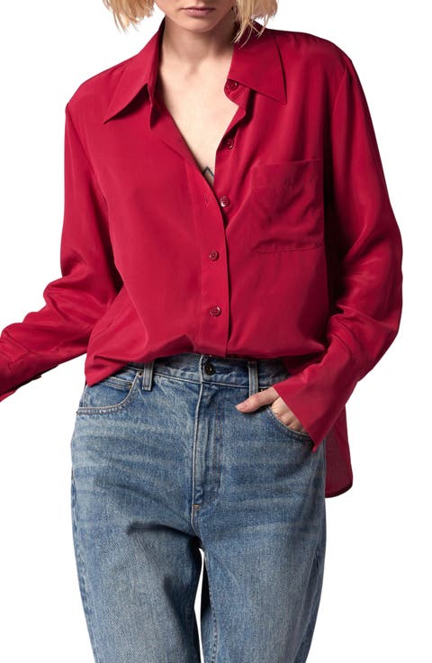 Quinne Silk Button-Up Shirt