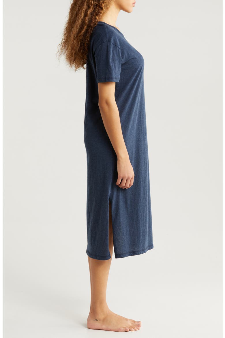 Ada Short Sleeve Knit Nightgown, Alternate, color, NAVY