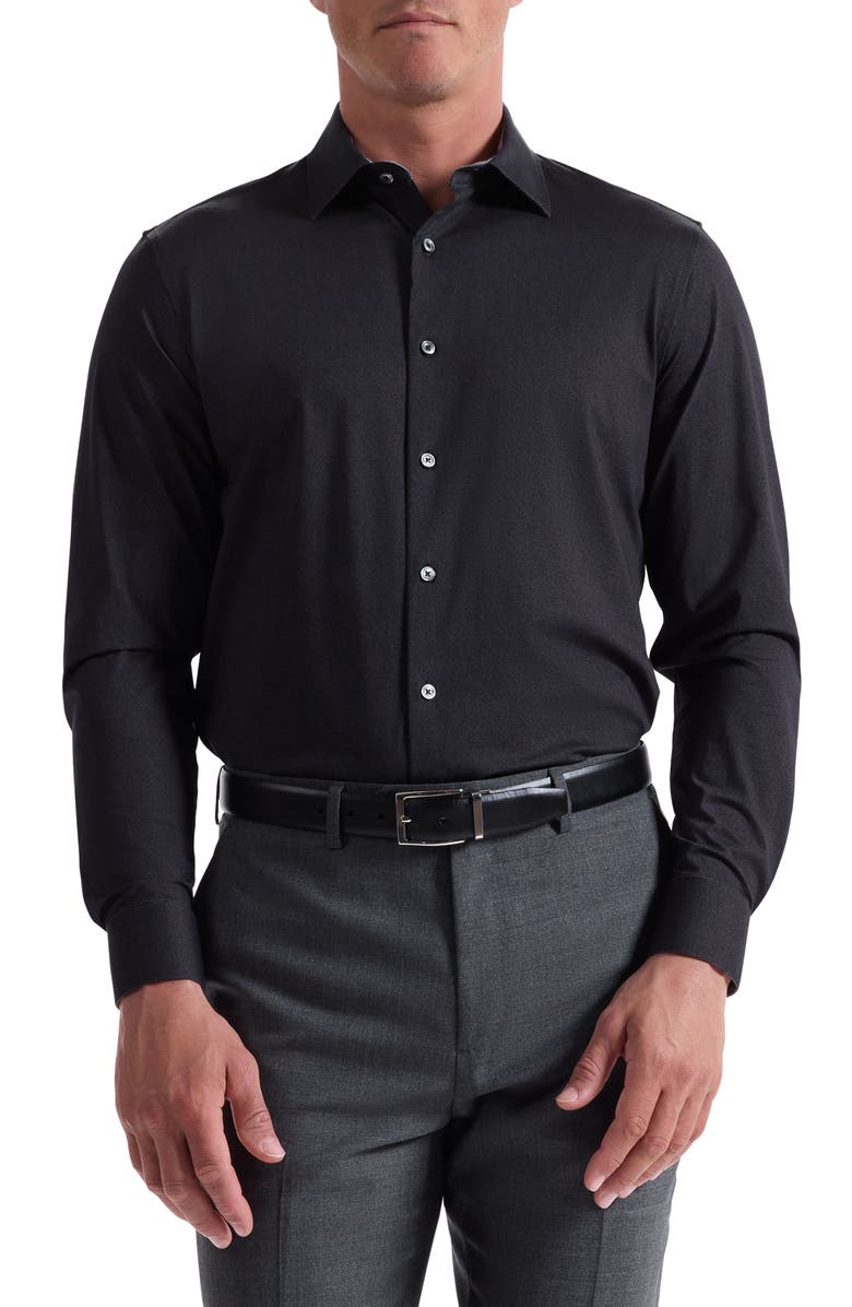 Bugatchi Jimmy OoohCotton<sup>®</sup> Button-Up Shirt, Main, color, Black