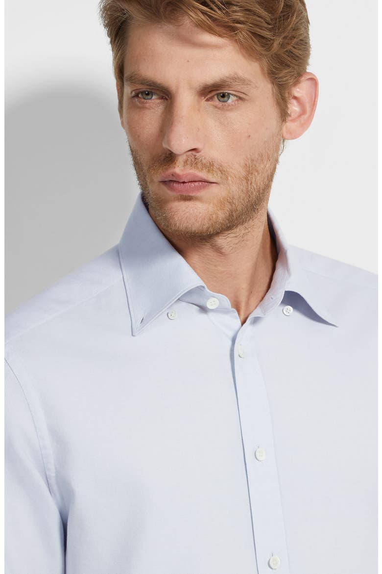 Cashco Cashmere & Cotton Button-Down Shirt, Alternate, color, LIGHT BLUE