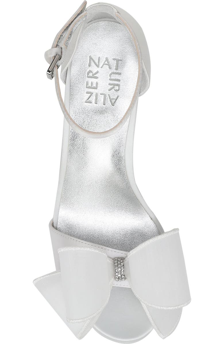 Naturalizer Always Bow Ankle Strap Platform Sandal, Alternate, color, Pearl White Satin