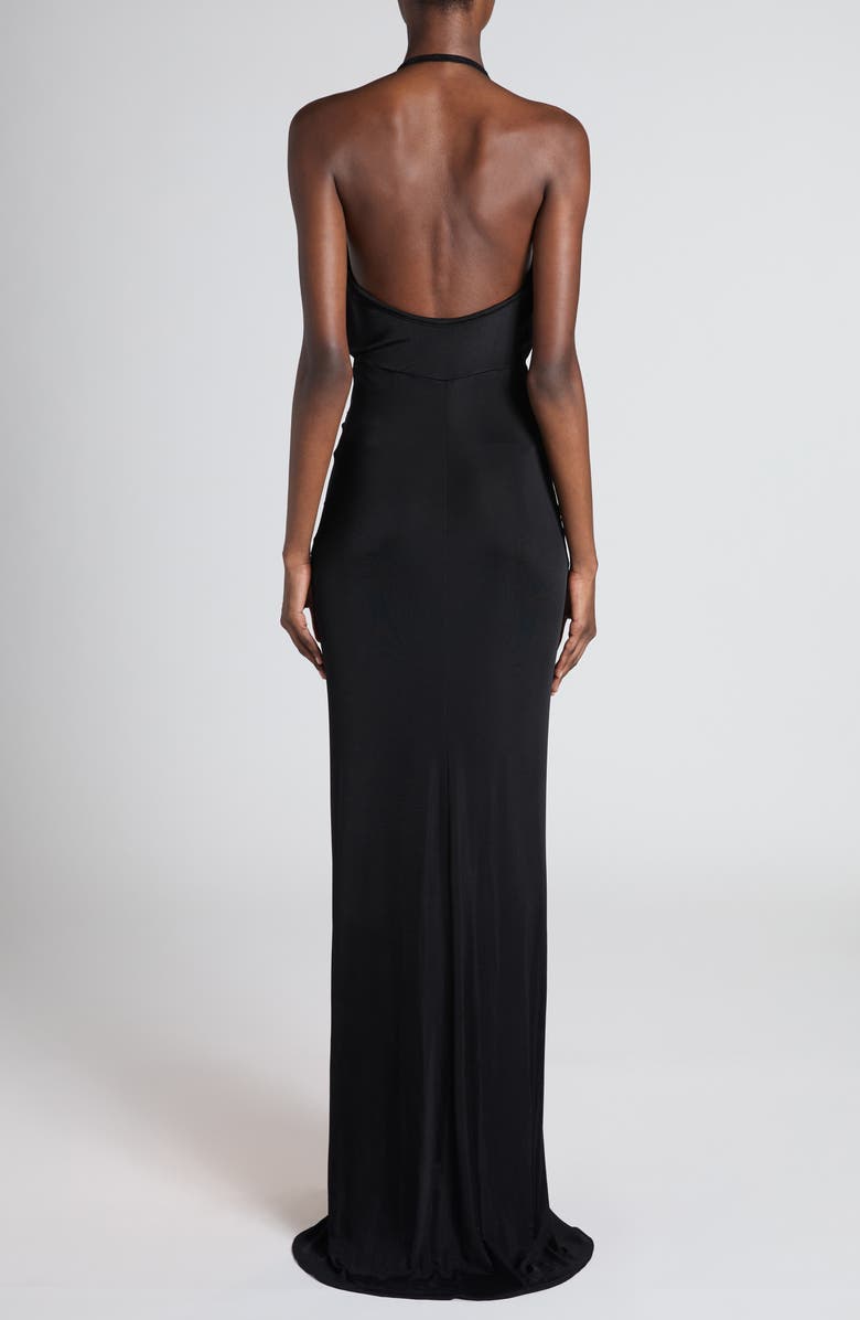 TOM FORD Plunge Halter Gown, Alternate, color, Black