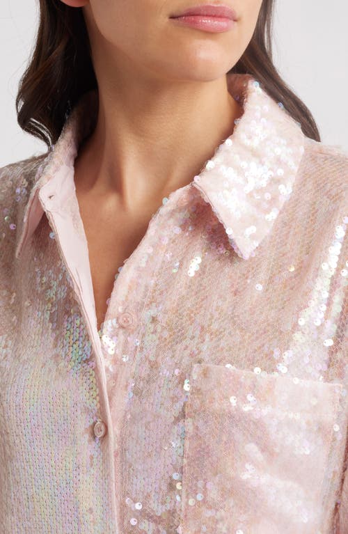 WAYF WAYF FIND YOUR LIGHT SEQUIN BUTTON-UP SHIRT