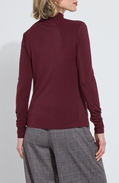 Lyssé Lysse Jovita Ruched Funnel Neck Top In Burgundy