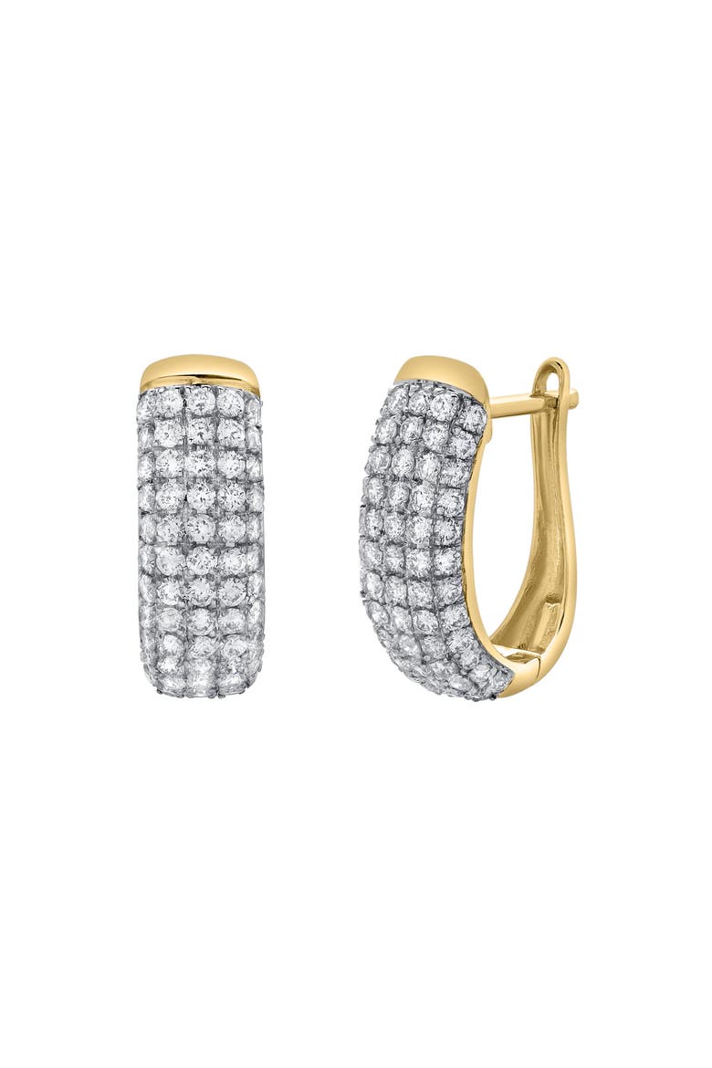 Ember Diamond Dome Huggie Hoop Earrings in 14K Gold, Alternate, color, 14K Yellow Gold
