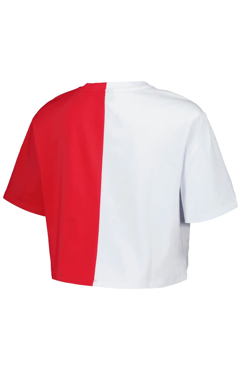 Hype and Vice Women's Hype and Vice Red/White Georgia Bulldogs Color Block Brandy Cropped T-Shirt, Alternate, color, 