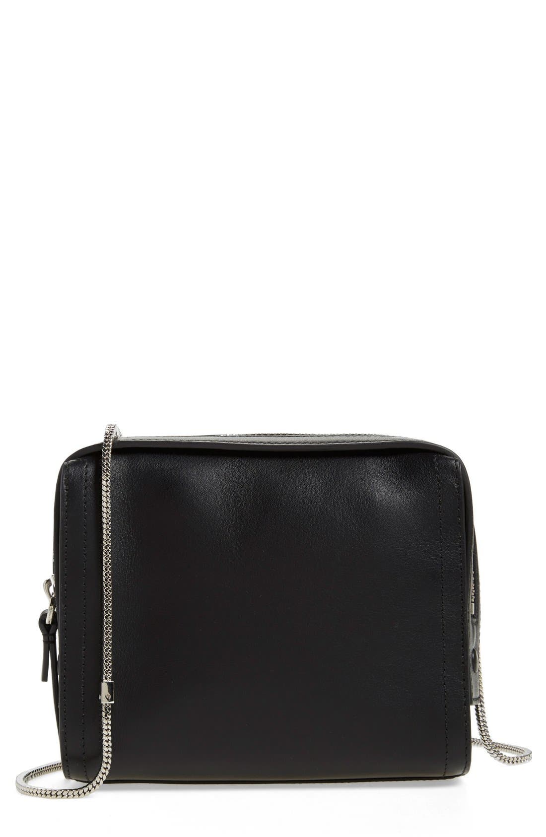 3.1 Philip Lim 'Mini Soleil' Chain Shoulder Bag, Main, color, BLACK