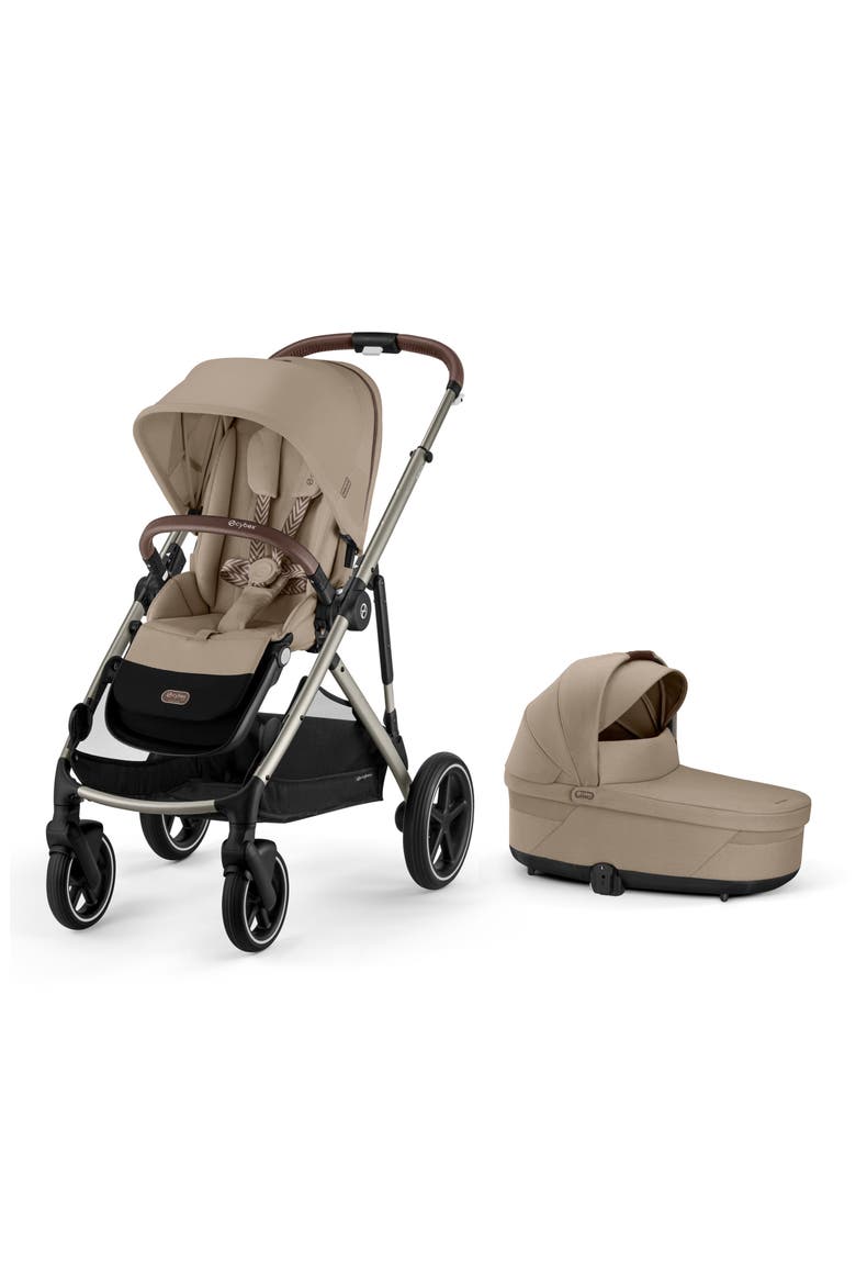Gazelle S Single to Double Stroller System & Carrycot, Main, color, ALMOND BEIGE