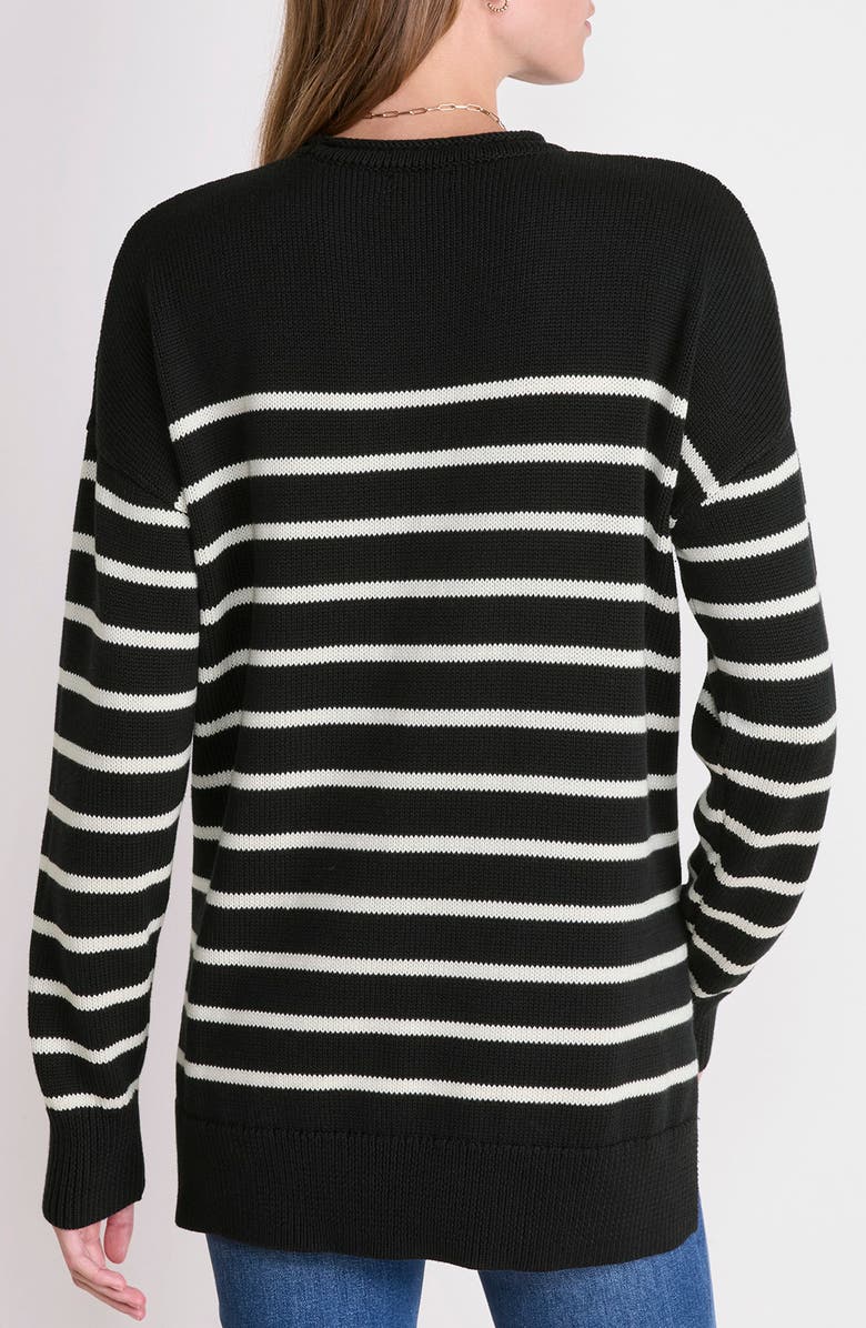 vineyard vines Crewneck Cotton Sweater, Alternate, color, Jamie Stripe Black