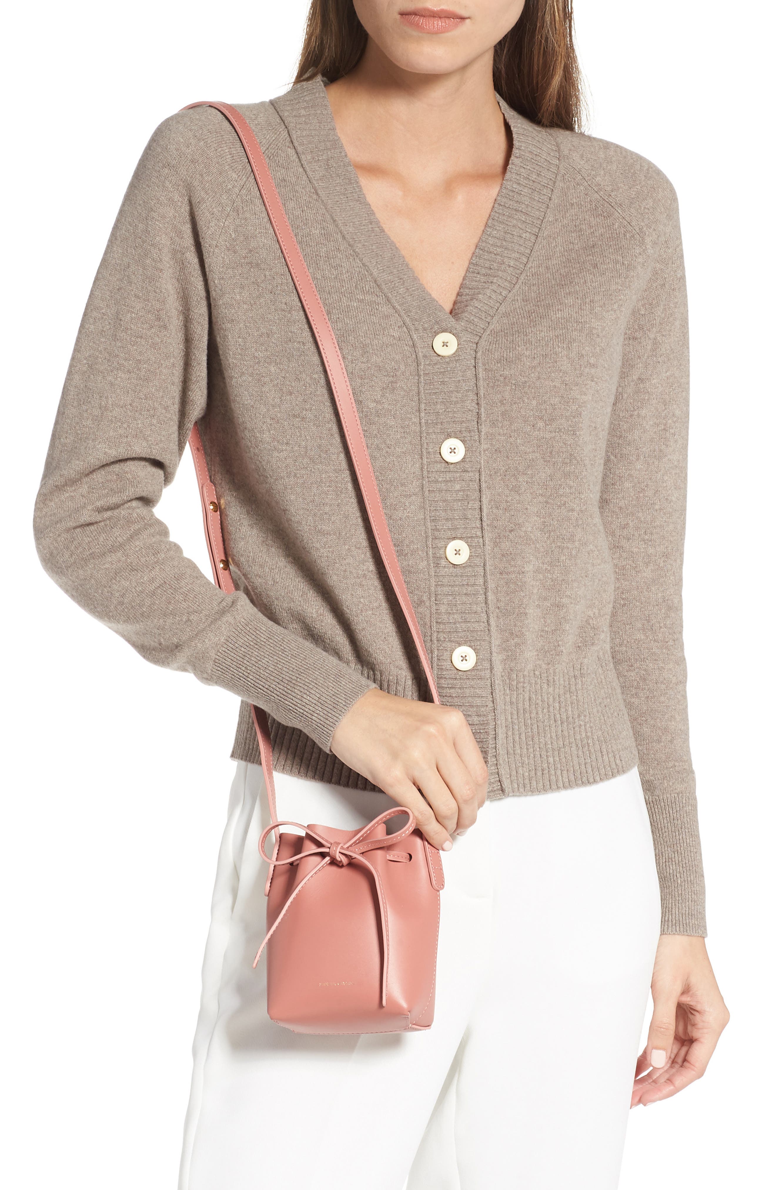 Baby Leather Bucket Bag, Alternate, color, BLUSH