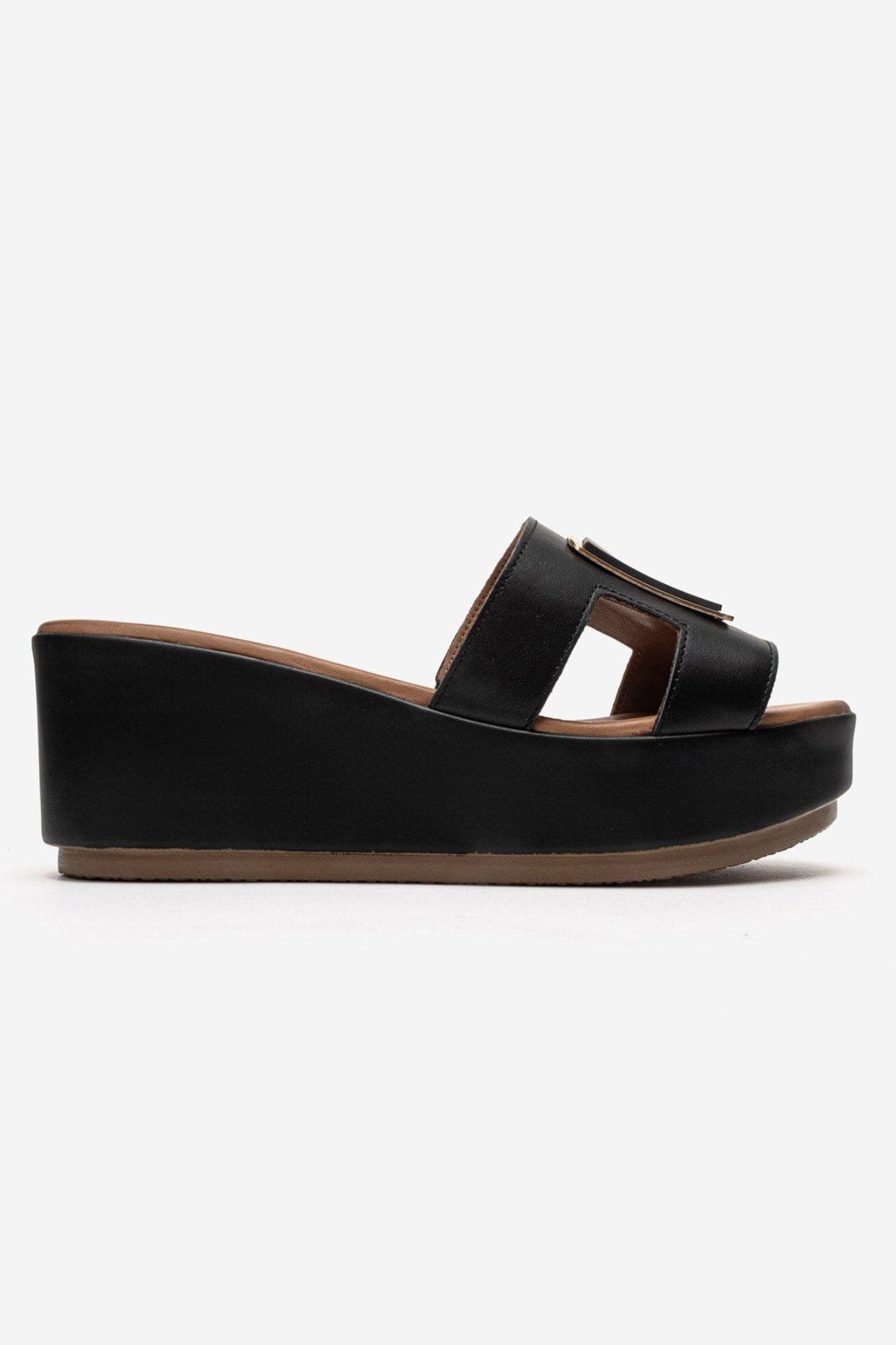 Hiola Leather Platform Sandal, Alternate, color, Black