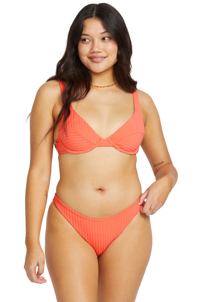 In the Loop Marina Underwire Bikini Top, Alternate, color, PAPAYA