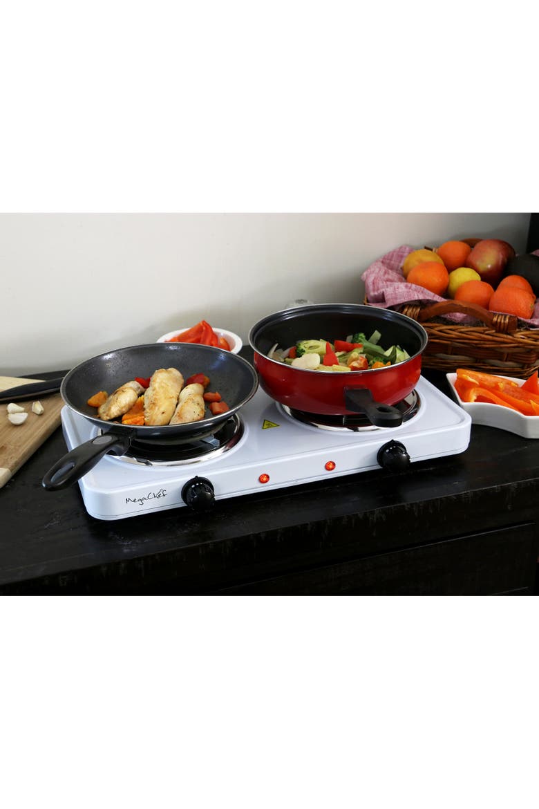 Dual Coil Burner Cooktop Buffet Range, Alternate, color, White