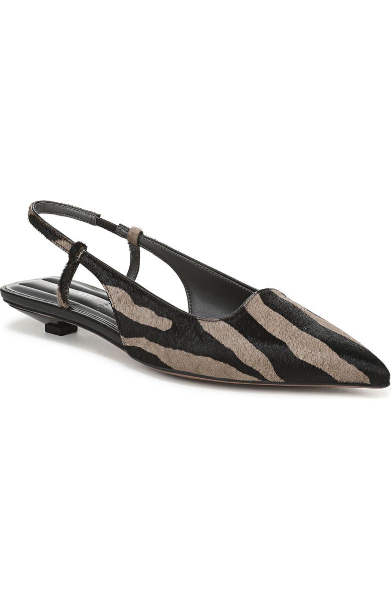 Franco Sarto Palmira Slingback Genuine Calf Hair Pointed Toe Flat, Main, color, Mocha Grey