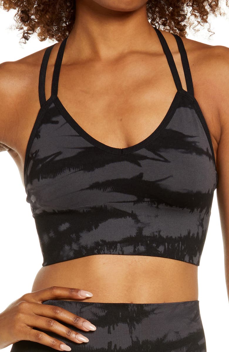 Zella Tie Dye Seamless Sports Bra, Main, color, 