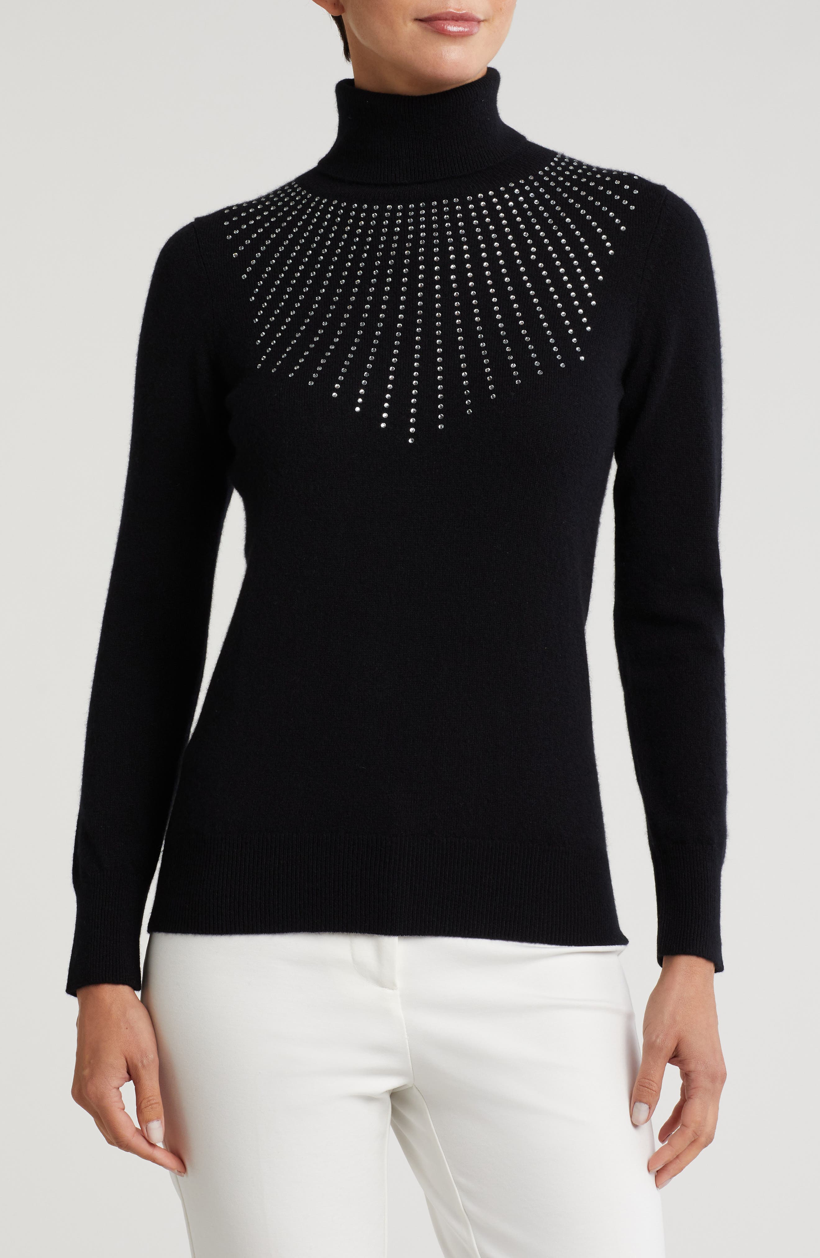 Sofia Cashmere Turtleneck Starburst Cashmere Sweater