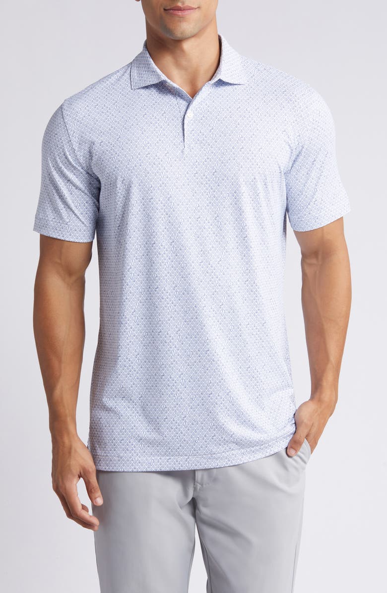 Peter Millar Crown Crafted Staccato Geo Print Performance Golf Polo, Main, color, 