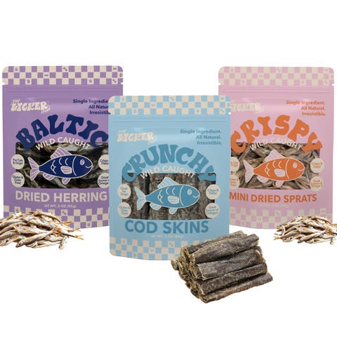 Gluten and Grain-Free Omega-3 Single Ingredient Crunchy Dried Fish Treats for Dogs, 3oz Bag