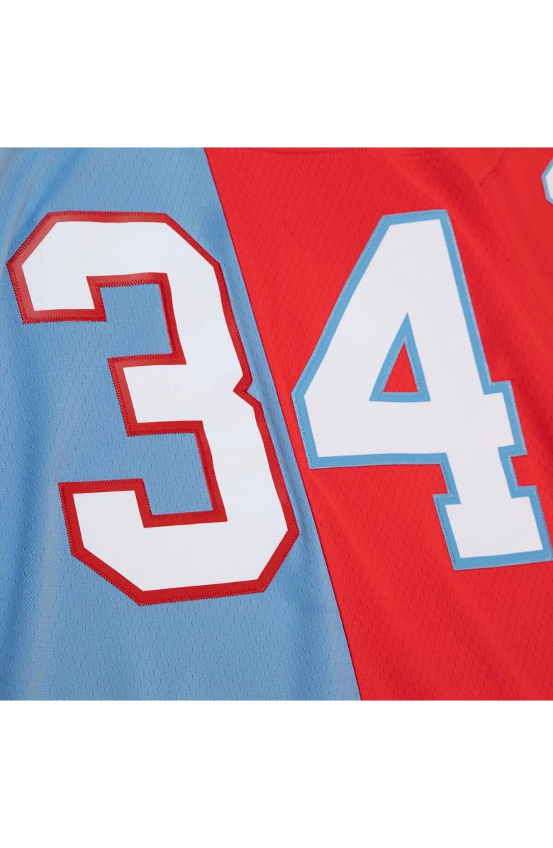 Mitchell & Ness Men's Mitchell & Ness Earl Campbell Red/Light Blue Houston Oilers Gridiron Classics 1980 Split Legacy Replica Jersey, Alternate, color, Red