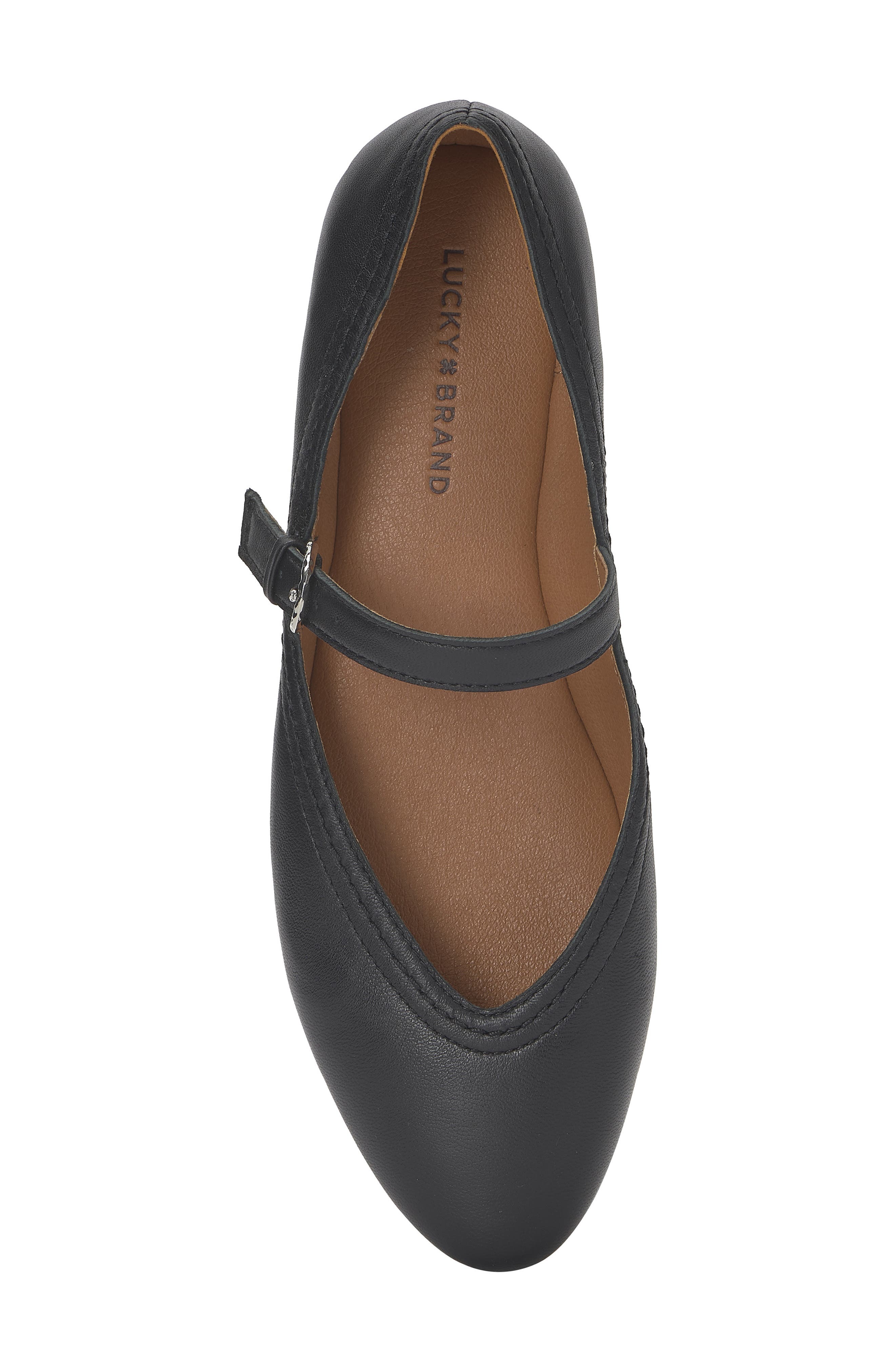 Lucky Brand Cyrena Mary Jane Flat, Alternate, color, Black Leather