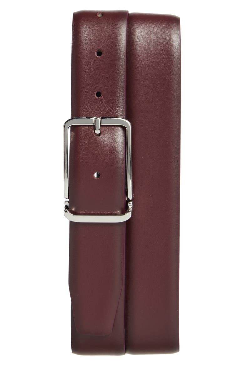 Leather Belt, Main, color, OXBLOOD