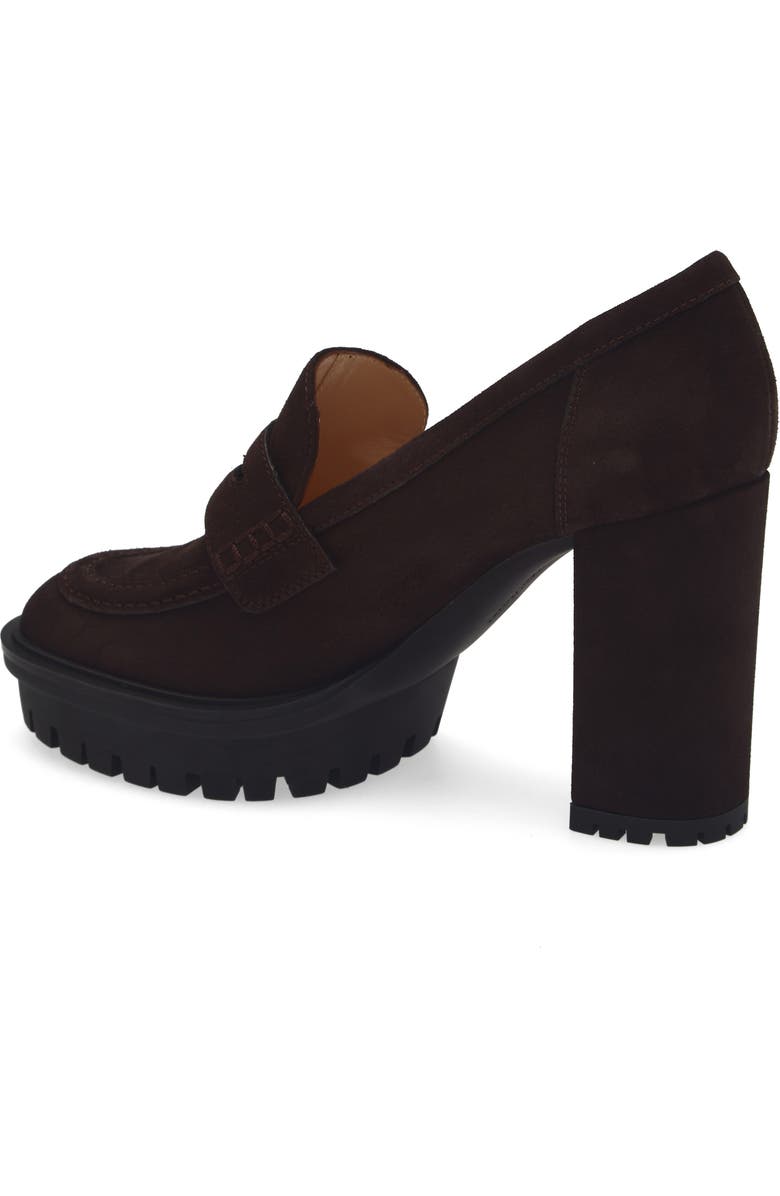 Gianvito Rossi Platform Loafer Pump, Alternate, color, Moka
