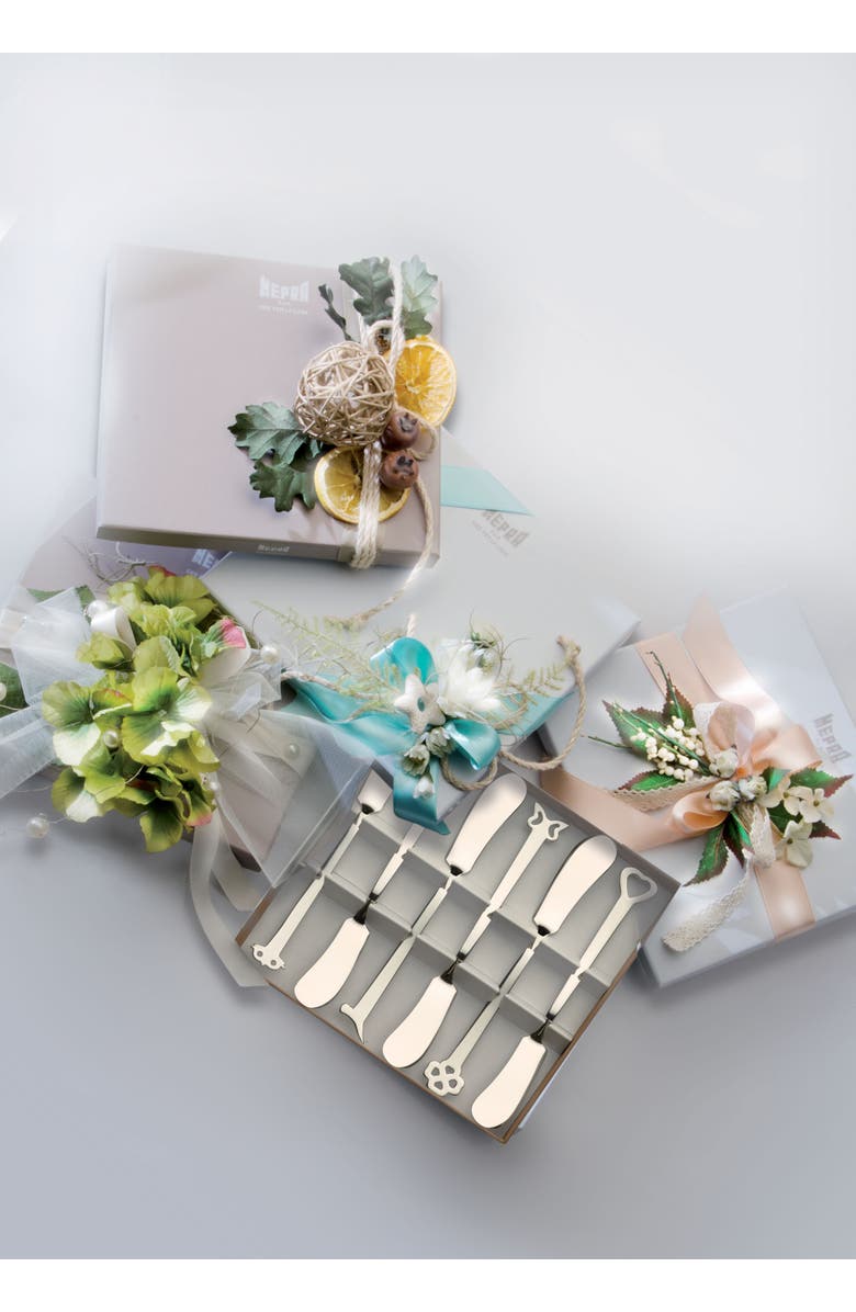 Mepra Evento Butter Spreader Set - 6 Pieces, Alternate, color, Silver