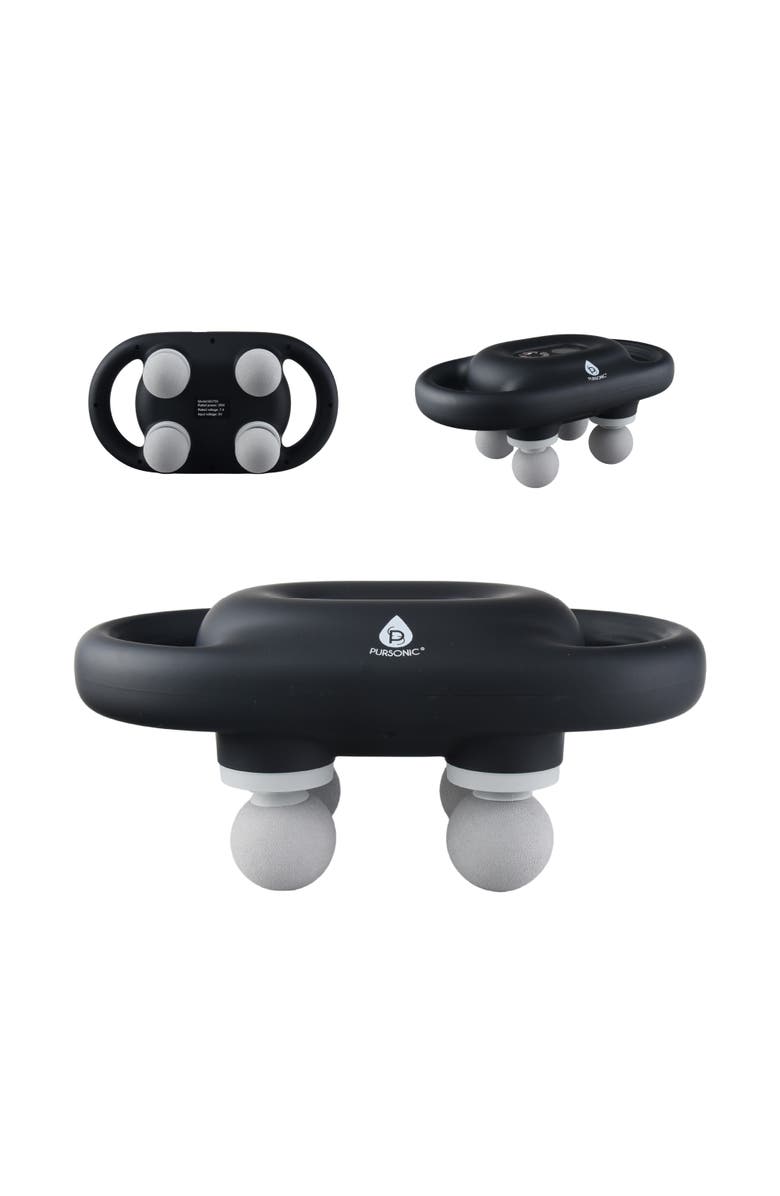 PURSONIC 9-Speed Deep Tissue Massage Gun - Cordless With 8Pro Massage Heads, Alternate, color, Black