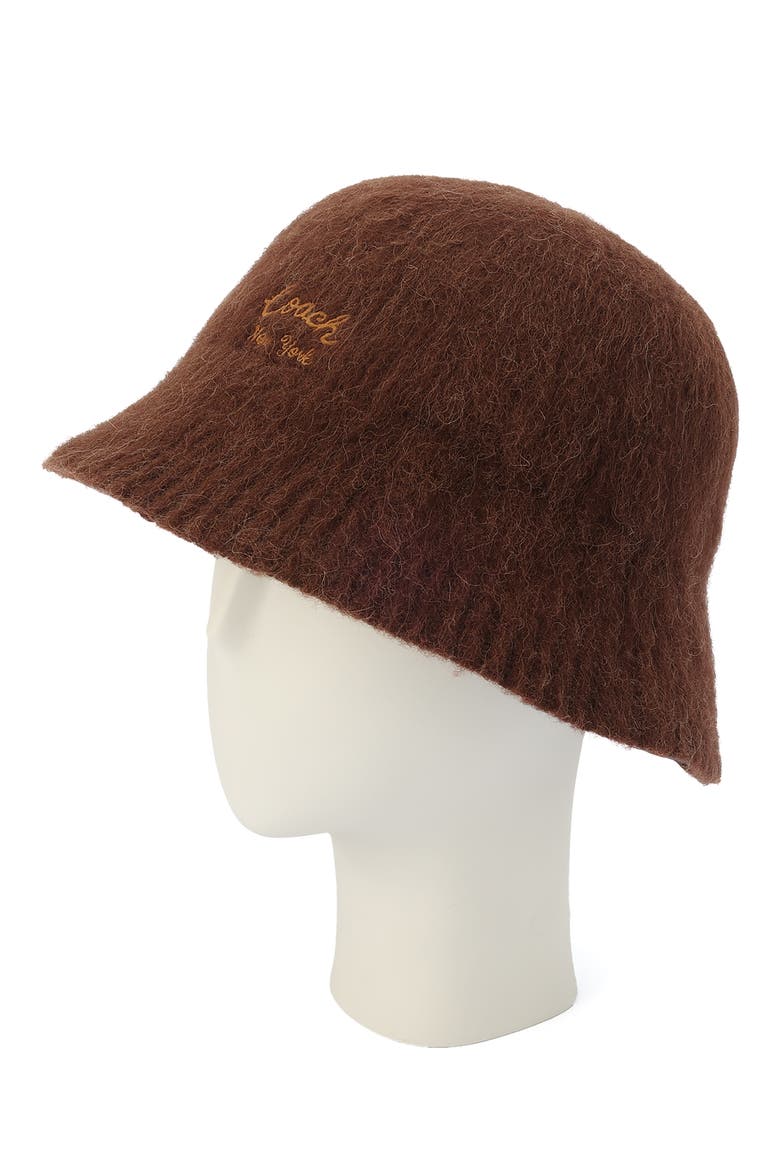 Fuzzy Knit Bucket Hat, Alternate, color, MAPLE