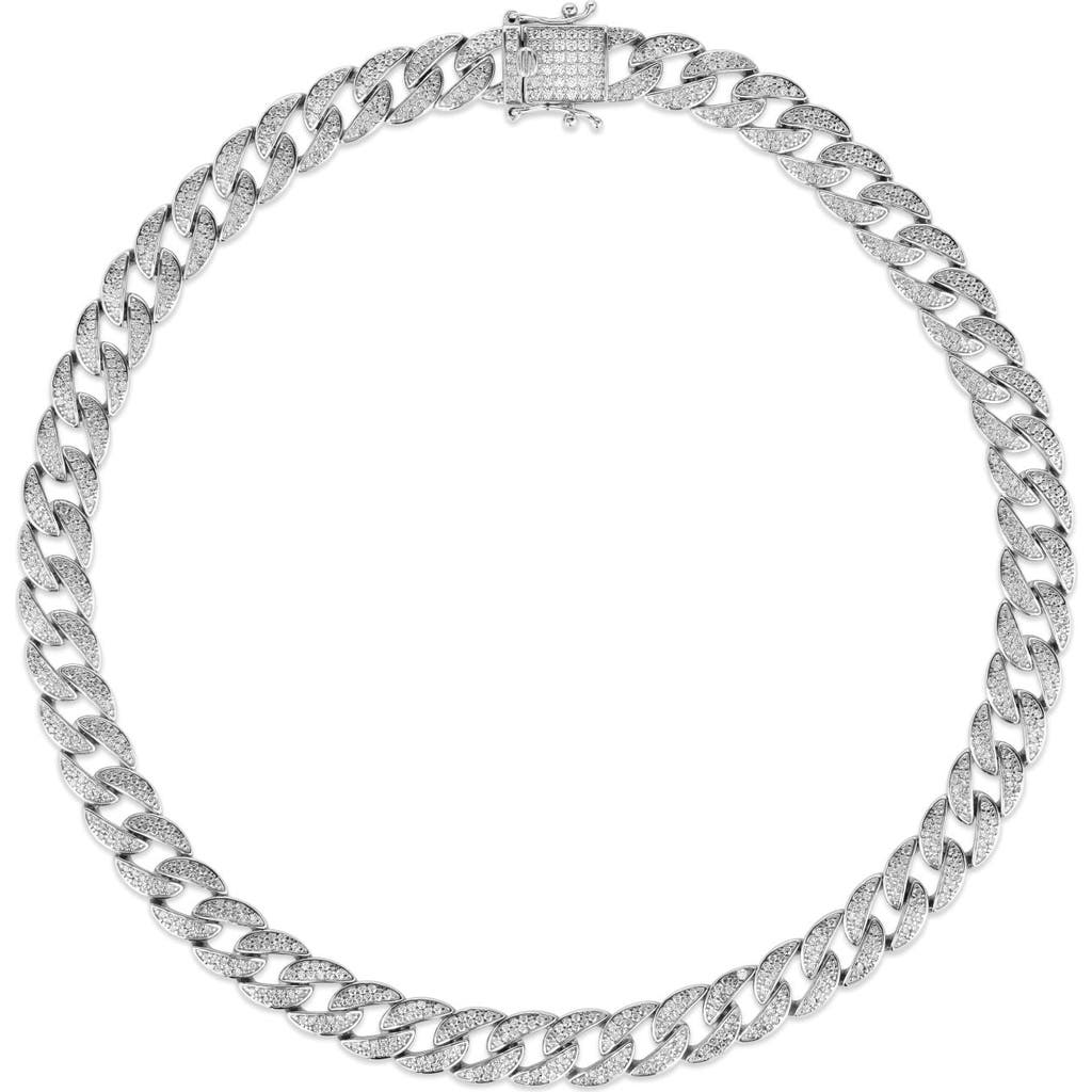 Anna Zuckerman Havana 9mm Cuban Necklace In Platinum