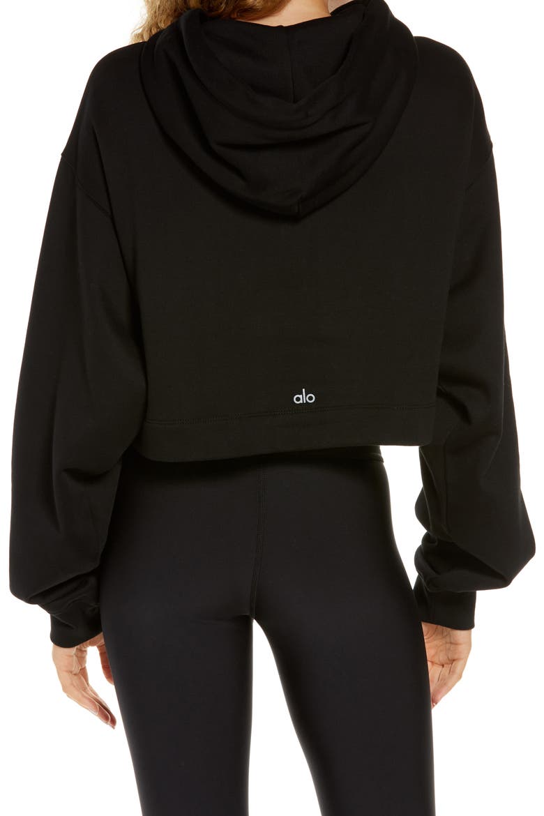 Bae Crop Hoodie, Alternate, color, BLACK