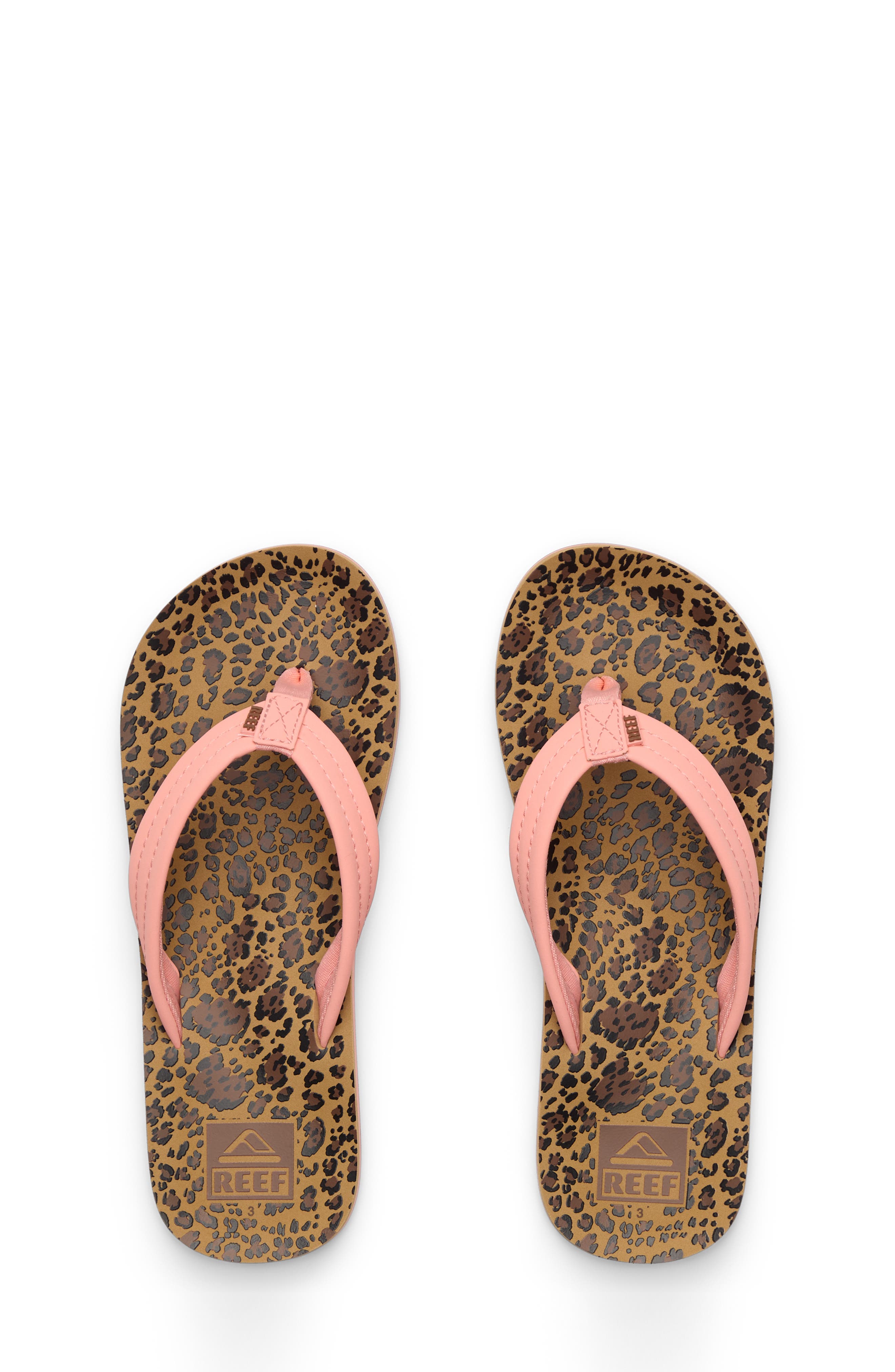 Reef Kids' Ahi Flip Flop, Alternate, color, Leopard/Canyon Sunset