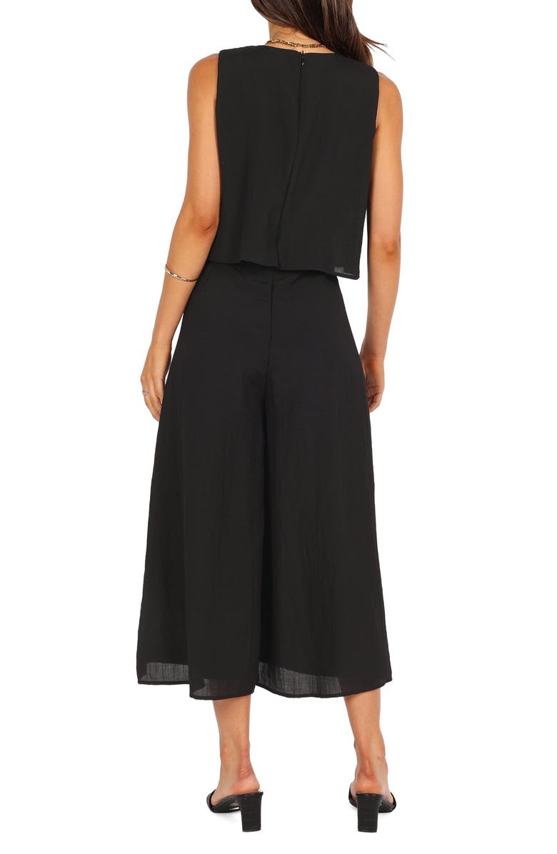 Petal & Pup Sleeveless Popover Wide Leg Jumpsuit, Alternate, color, Black