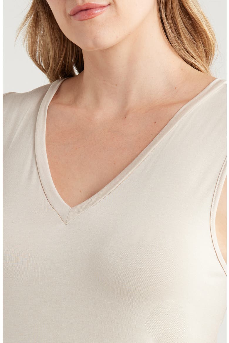 V-Neck Jersey Tank, Alternate, color, BEIGE